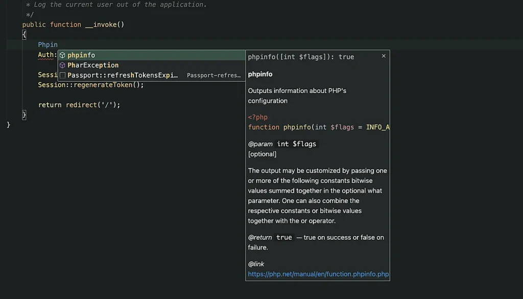 Автодоповнення коду PHP з плагіном Intelephense в VS Code