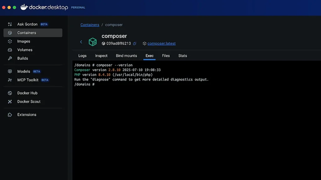Контейнер Composer у Docker