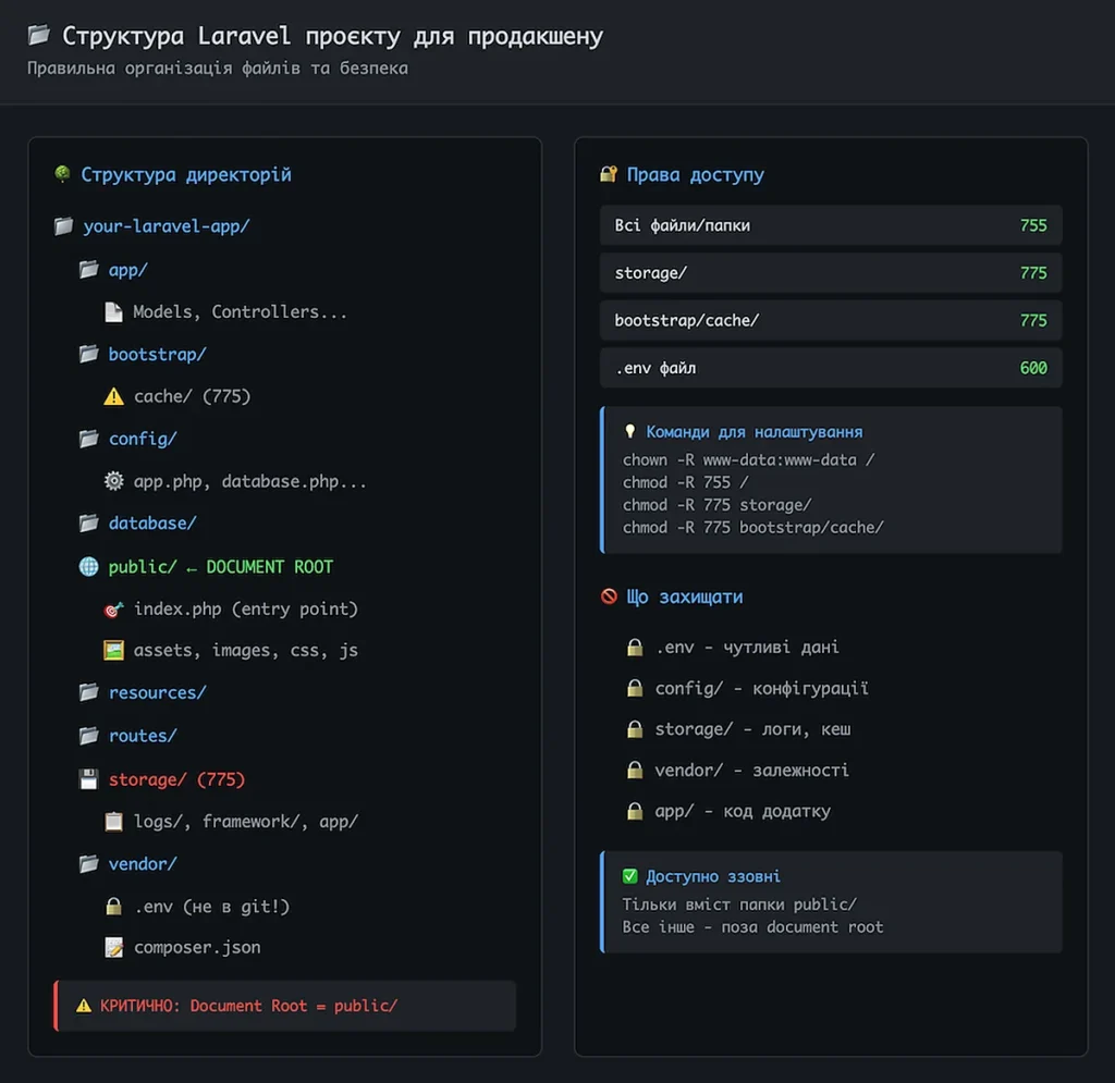 Структура папок Laravel проєкту