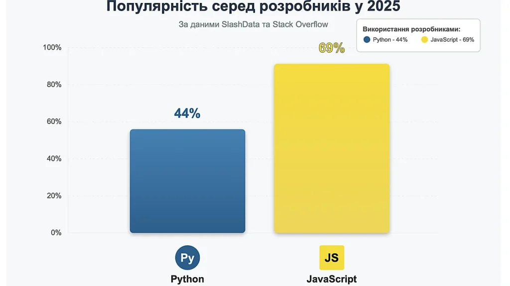 популярність Python і JavaScript