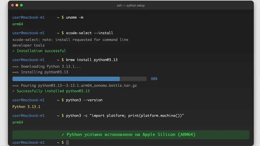 Налаштування терміналу для Python на macOS
